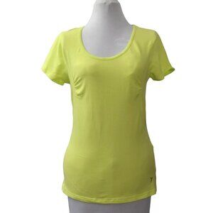 Old Navy Active Top Womens M Moisture Wicking Stretch Yellow Green New